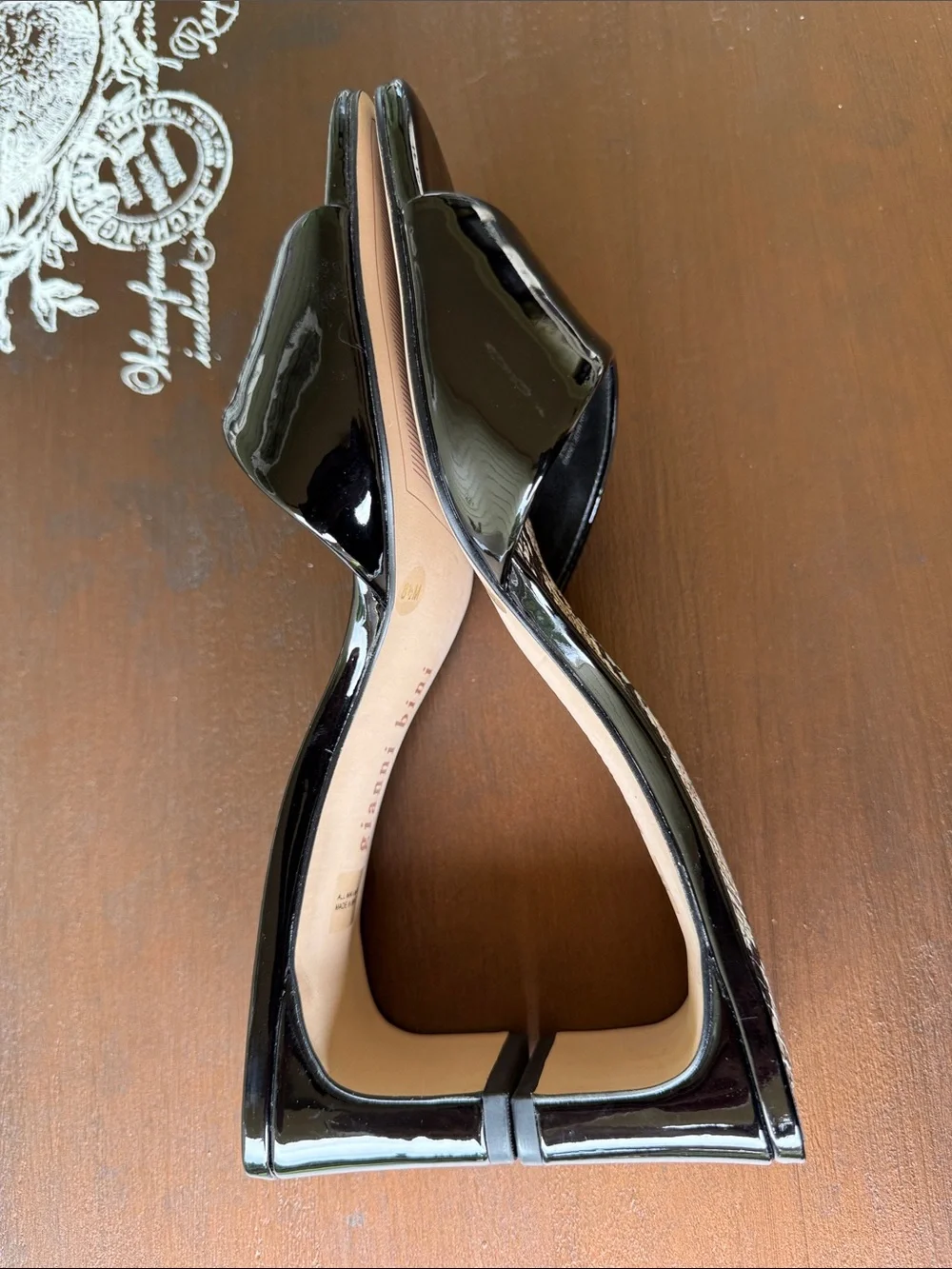 Gianni Bini Stacilie Patent Slide Mules